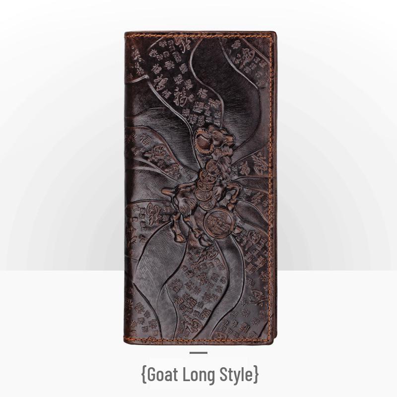 Мужской ретро кошелек из тисненой кожи – длинный, с тиснением под крокодила, с отделениями для нескольких карт и монетницей.