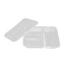 Disposable 3-Compartment Meal Prep Containers with Flat Lids