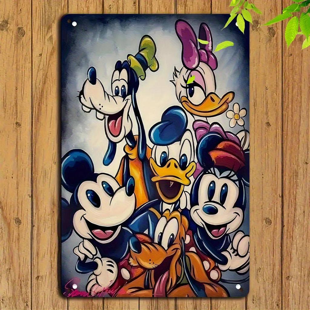 Miniso Mickey Colorful & Creative Bar Metal Sign, Retro Plaque, Sign, Alcohol Drinker, Pub, Club, Kitchen Wall Decoration