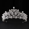 Large Korean Style Bridal Rhinestone Crown Headpiece for Weddings