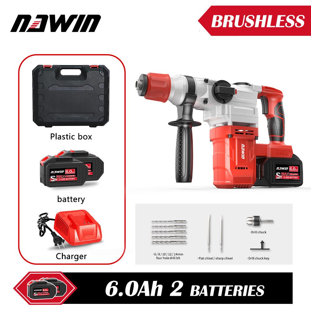 NAWIN Перфоратор высокой мощности тяжелый ударный электрический молоток бетонолом 21 В бесщеточный электрический молоток электроинструмент