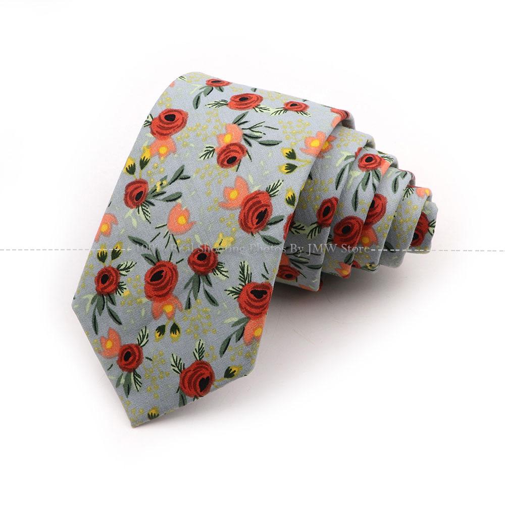 Новый шик, галстук с цветочным принтом, галстук из 100% хлопка, для мужчин, светлый цвет, повседневный узкий галстук, свадебная вечеринка