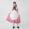 Adult Women's Oktoberfest Costume Red and White Checked Lace Oktoberfest Dress Maid Cosplay Costume