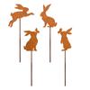 Металлические животные, декор для двора, садовое искусство, ржавые животные для наружных украшений, наружные декоративные колышки, газонный аксессуар