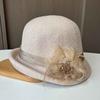 British retro woolen woolen basin hat autumn and winter new thickened knitted bucket hat women's fashion curled mother hat