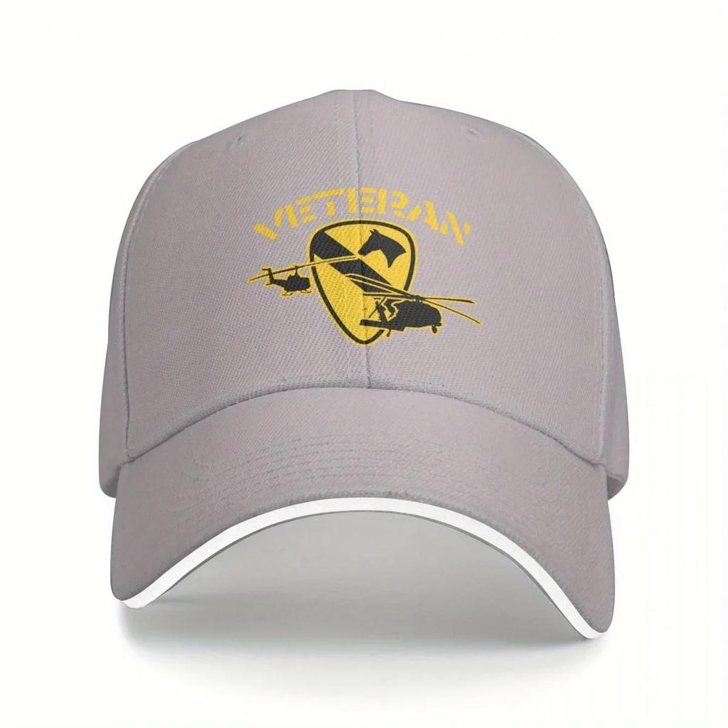 Air Cavalry Division Veteran Baseball Cap - Unisex Black Designer Sun Hat with Logo, Lightweight Polyester