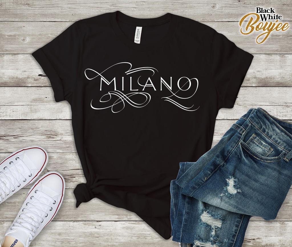 Миланская футболка Milano, Итальянская модная футболка, Милая футболка Италии, Стильная модная футболка с городами Италии, Для путешествий, Наряд для отпуска в Италии
