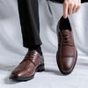 2026 New Men Leather Shoes Formal Elegant Dress Shoes Lace Up Man Casual Footwear Original Pointed Versatile Small Leather Shoes