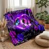 Purple Heart with Blue Butterflies Theme blanket Lightweight Warm Flannel Blanket Decorative Throw Blanket for Home Decoration
