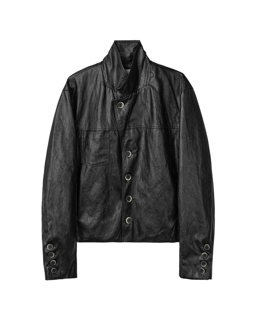 PARADIGMFILM [Ep.03] Sleek Leather Crop Blazer (Black)