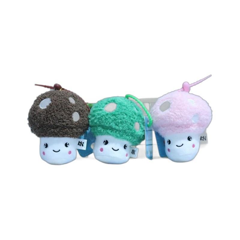 Cute Adorable Mushroom Plush Toy Keychain Bag Pendant Doll With Soft Fluffy Material