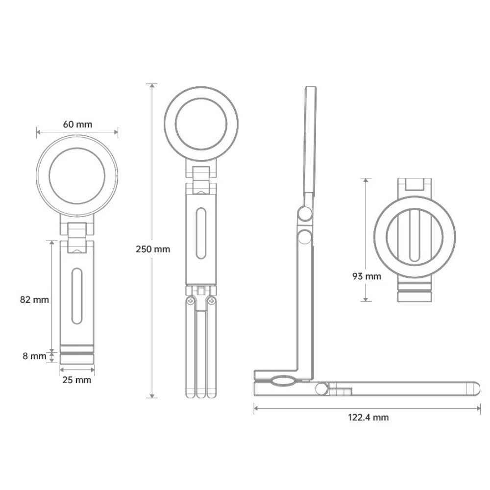 360° Rotation Portable Phone Stand Adjustable Bracket Desk Phone Clip Bracket  Live Streaming