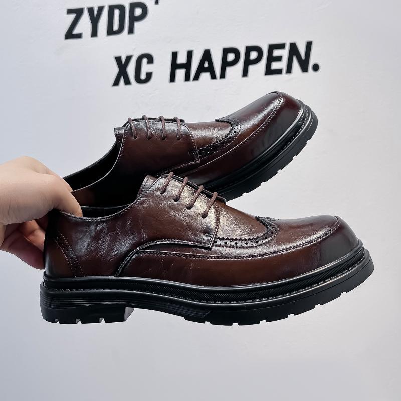 Brand Luxury Men Genuine Leather Shoes Black Wedding Bride For Formal Party Dress Italian Men Shoes Casual Soft Casual Shoes