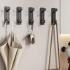 5Pcs Plastic Wall Hook No Drill Self-adhesive Heavy Duty Multi-functional Home Office Bathroom Clothes Hat Scarf Towel Bag Keys Umbrella Bag Hanger