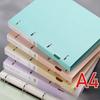 New A4 Loose-leaf Folder Document Display Book 4 Holes Loose-leaf Folder Morandi Colour Waterproof File Ring Office Stationery