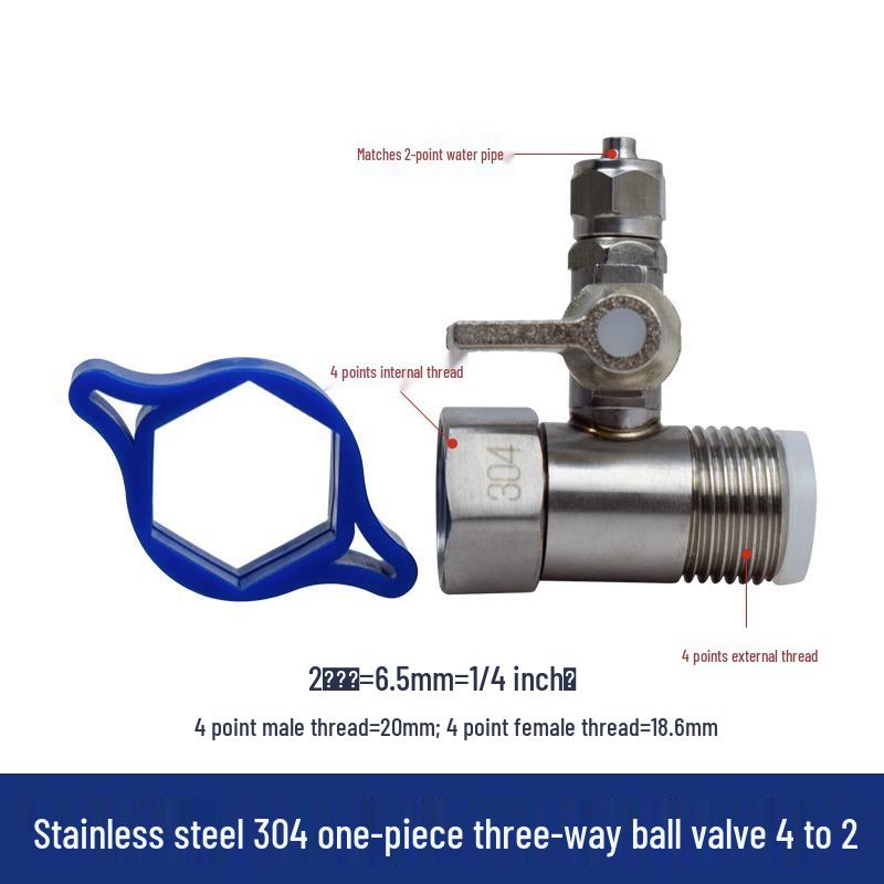 Входной тройниковый шаровой кран Разъемный/Цельный 4-контактный к 2-контактному к 3-контактному клапан, Полностью медный переключатель для аппаратов чистой воды