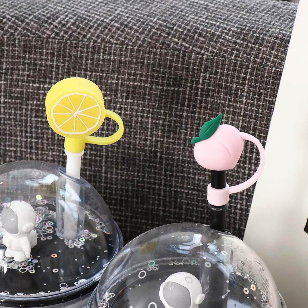 Cute Cartoon Silicone Drinkware Splash Proof Straw Topper Dust Cap Straw Cover Cup Accessories