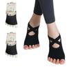 Ogcy Pilates and Yoga Set of 2 Socks, Five-Toe, Non-Slip, Black,