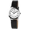 Montre Femme - Modèle Classique - Boîtier Métal Argenté 32 Mm - Cadran Blanc - Bracelet Simili Cuir Noir