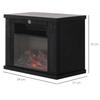 Electric fireplace with heating, electric fireplace with LED flame effect, 600/1200 W decorative fireplace, fireplace fire, fireplace stove, black