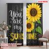 2pcs 2D Flat Printing Drapes Sunflower You Are My Sunshine Polyester Without Electricity All Season Party & Holiday Decor
