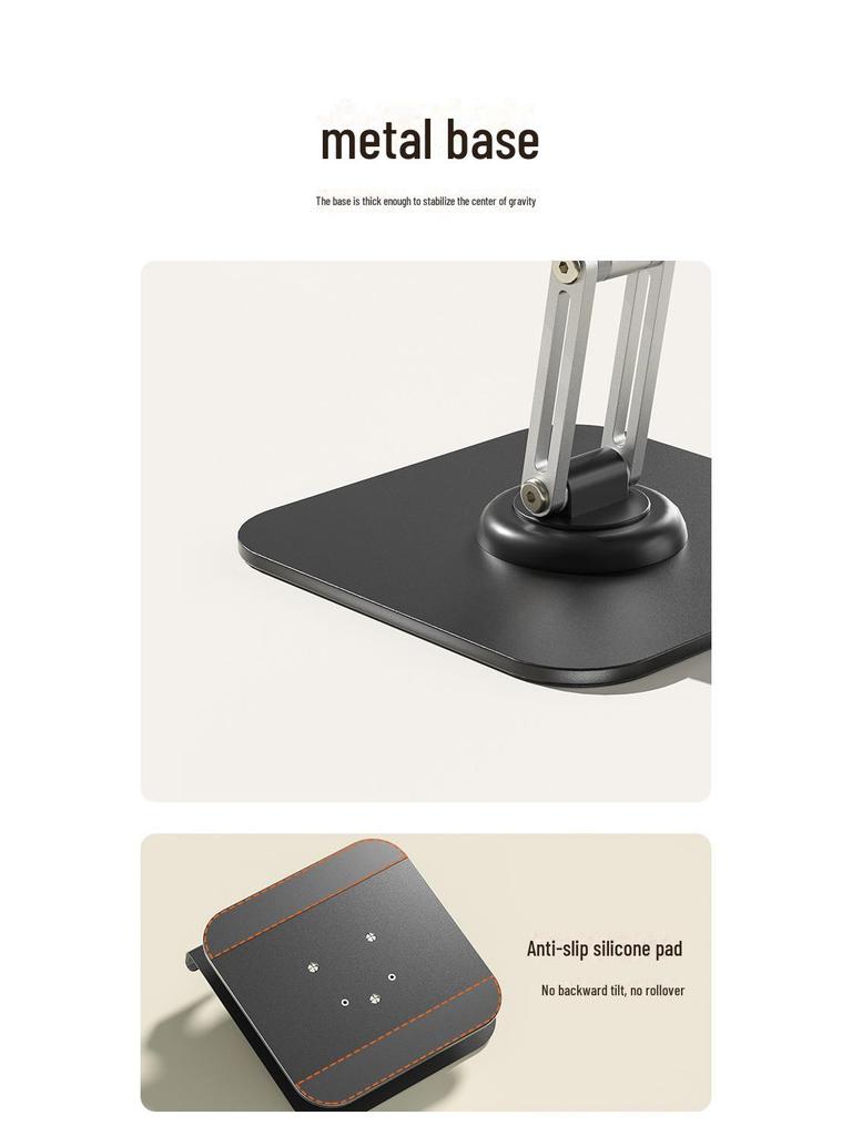 Вращающаяся на 360° полностью металлическая складная подставка для планшета, алюминиевый сплав, подъемный настольный держатель