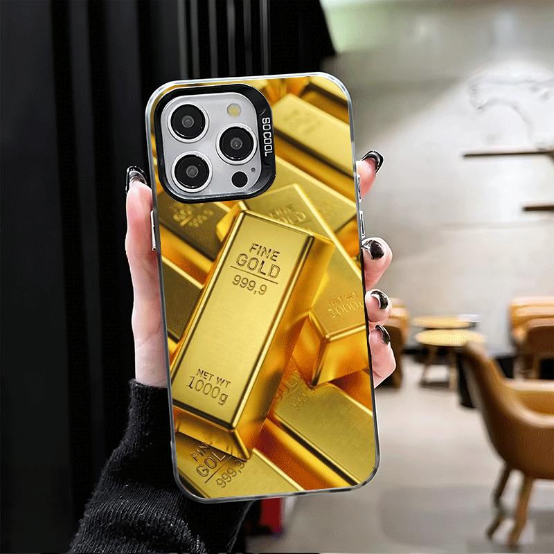 Мягкий чехол для телефона с принтом из тонкого золотого узора для iPhone 15 16 17 Pro Max 17Air 16E 14 Plus 13 12 Mini, противоударная задняя крышка