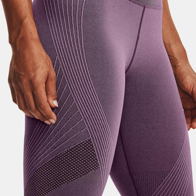 Under Armour Бесшовные спортивные тренировочные леггинсы-капри, женские плавки, фиолетовые 1361022-501