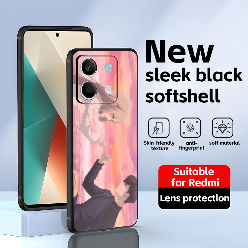 Чехол для телефона «Девушка и её сторожевая собака» для Redmi Note 14 13 12 11 Pro Plus S 5G 14C A3, мягкий черный чехол
