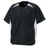 ZETT Baseball Short Sleeve Half Zip Black X White Size BOV535H Jumper, (1911A), O,