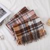 Classic British Plaid Scarf Women'S Autumn And Winter Retro Fashion Thickened Warm Shawl Fringed Scarf