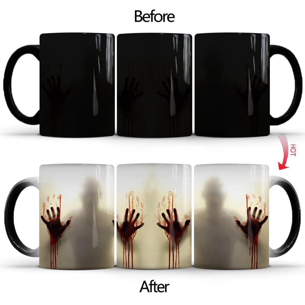 Creative Color Changing Novelty Halloween Decoration Tea Cup Drinkware Coffee Mug Milk Bottle
