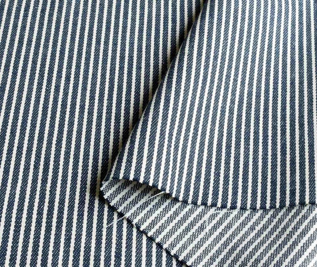 Nippon Chuko NBK Hickory Stripe 110cm wide x 9m 3A Craft Supplies Fabric, cut, Navy/White, ICH1015-3A,