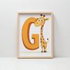 Plakat Litera G Z Żyrafą Plakat Litera G Z Żyrafą, 40X50 Cm, Bez Ramy, Papier Matowy 230 Gsm