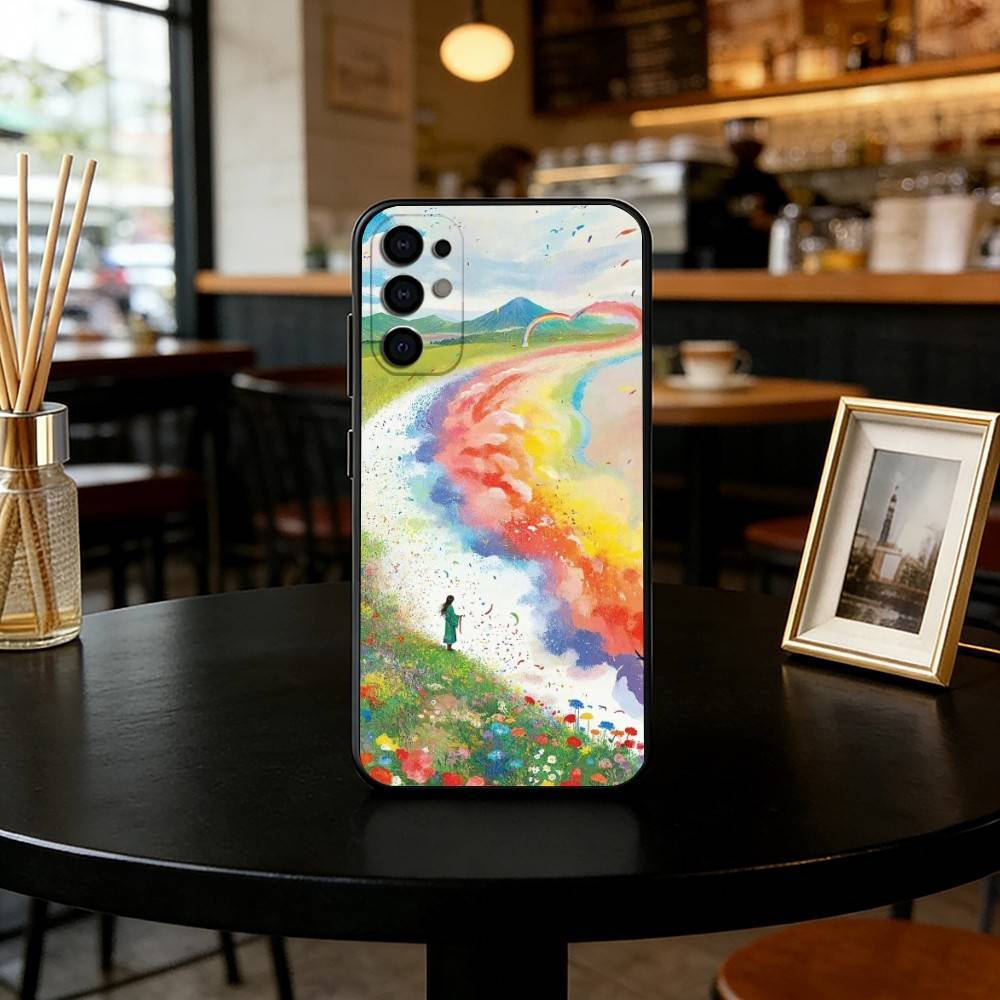 Цветной Чехол для телефона Для Samsung S25,S24,S21,S22,S23,S30,Ultra,S20,Plus,Fe,Lite,Note,10,Черная Крышка