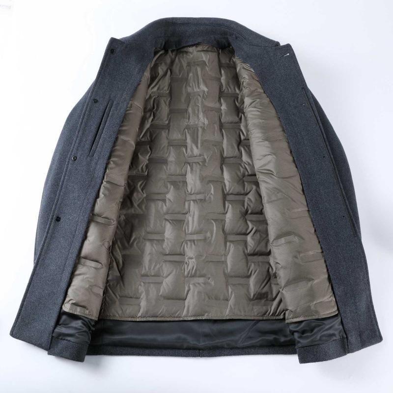 Кашемировое пальто для мужчин среднего возраста, зимняя утепленная ветровка для пап среднего возраста, куртка с подкладкой из шерсти