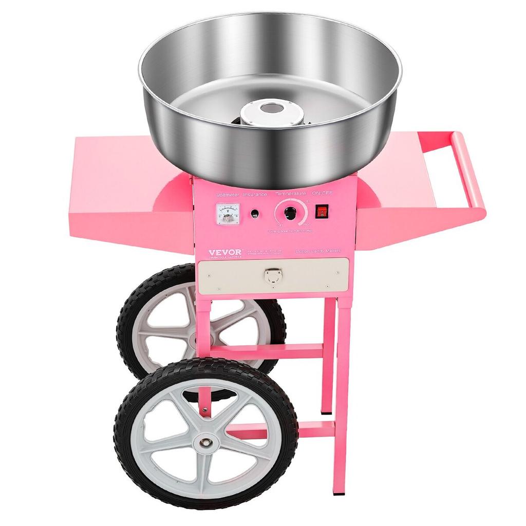 Commercial Cotton Candy Machine with Cart Sugar Floss Maker 1000W Party