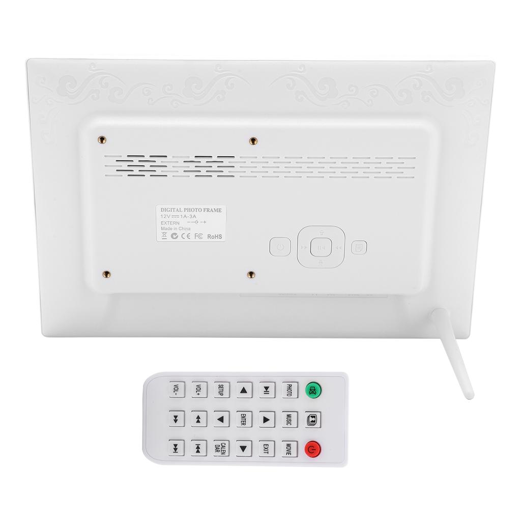 12-дюймовая цифровая фоторамка с разрешением HD 1280X800, поддержка воспроизведения изображений в формате MP3MP4 (белый)