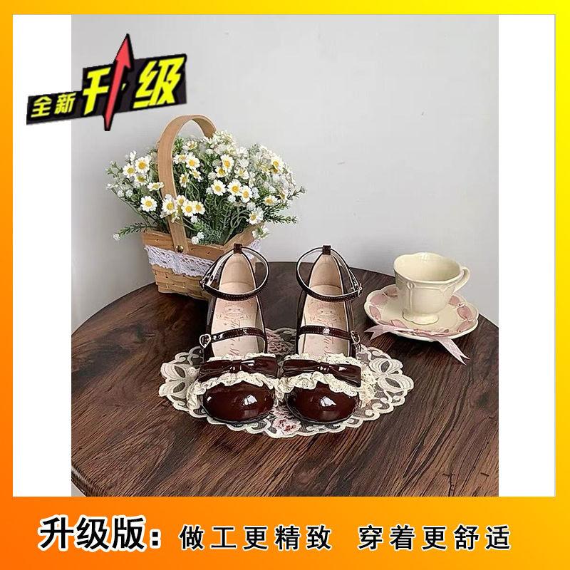 Sweet Bow Lolita Versatile Cute Sweet Cool Original Mary Round Head Single Shoes Leather Shoes Light Mouth New