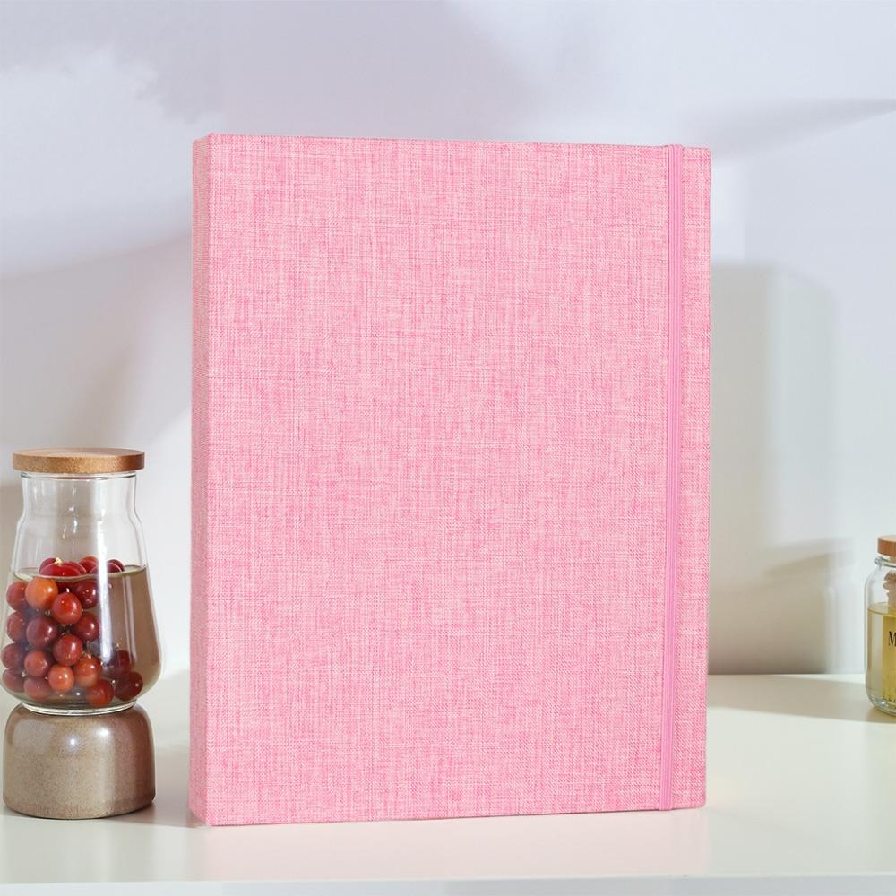 Slip-In Pages Photo Album Elastic Band Closure Linen Album Elegant Memory Album Baby Growth