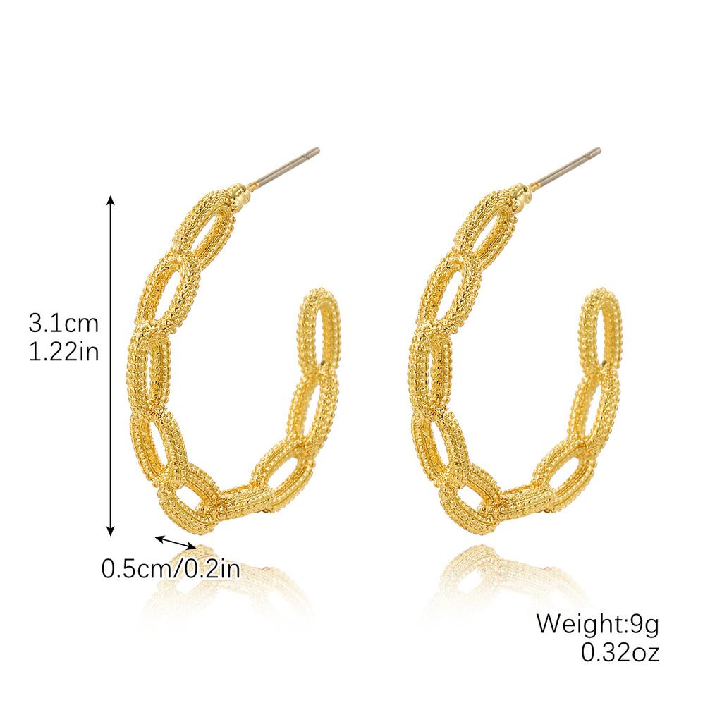 Exaggerated Temperament Earrings Gold Senior Sense Ins Cold Wind Simple Metal Droplets Pleated Pearl Flower Earrings