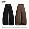 OREETA American Retro Cargo Pants Men Women Loose Wide Leg Casual Trousers