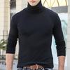 Men Layering Top High Collar Prevent Neck from Wind Highly Stretchy Slim Fit Solid Color
