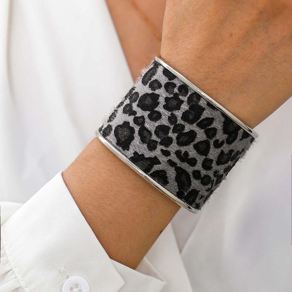 Европейско-американский стиль, браслеты с леопардовым принтом, дизайн меньшинства, преувеличенный браслет, женский