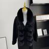 Women Scarf Solid Color Soft Imitation Fox Fur Shawl with Plush Balls Decor Autumn Winter Thickened Warm Scarf
