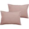 Set of 2 Percale Pillowcases Pure Combed Cotton Long Fibers 80 Threads/cm² South Wind - Pink - Set of 2 Pillowcases 50 X 70