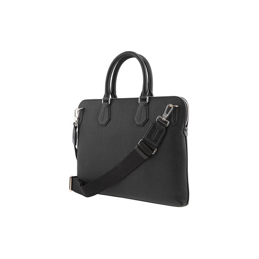 Bally Кожаный портфель с карманом на молнии в полоску Мужские сумки Черный 6218262
