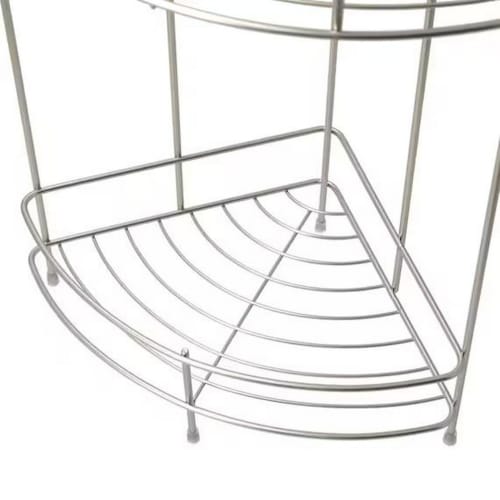 NITORI (NITORI) Wire Bath Rack, Corner, 2 Tiers, FB3002, Silver, 19.5cm Wide X 19.5cm Deep X 36.5cm High, Product Code: 8512186