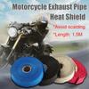 Ткань для защиты от тепла выхлопной трубы мотоцикла 1,5 метра Термоизоляционная лента для глушителя автомобиля Огнеупорная Звукоизолирующая Автоаксессуары