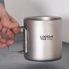 Lixada 550ml Double Wall Titanium Water Cup Tea Cup Coffee Mug for Home Office Outdoor Camping